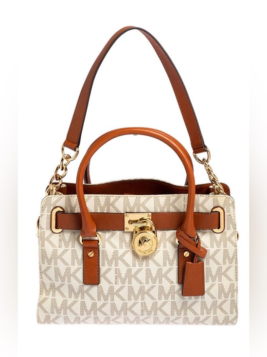 Michael Kors Handbags - MICHAEL KORS Hamilton East West Tote Satchel Signature Canvas & Leather GUC